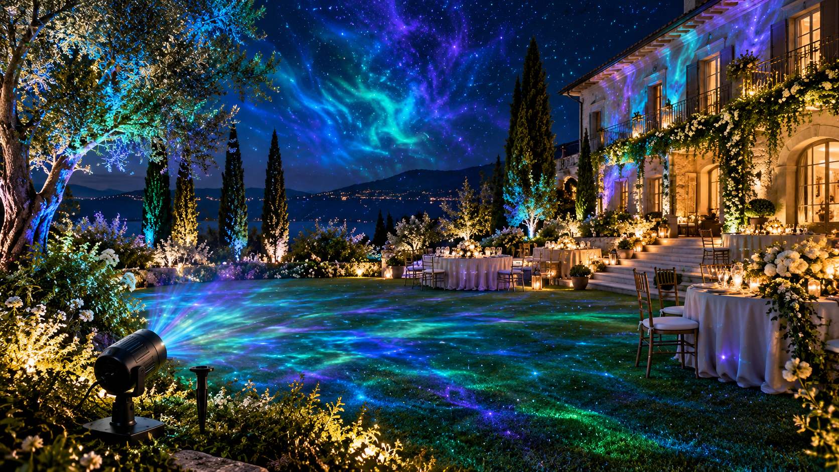 Outdoor Nebula Projector Lighting for Hotel Garden Events